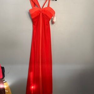 Ombré pink orange red Formal gown